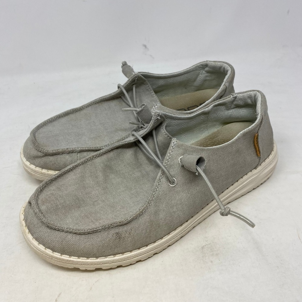 Hey Dude Wendy Chambray Light Grey Slip On Loafers Womens Size 8 121413058